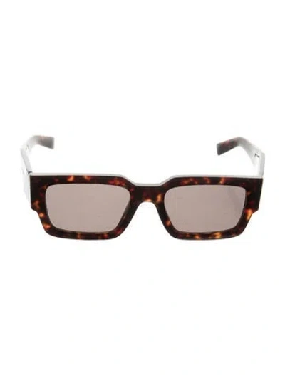 Pre-owned Prada Square Tinted Sunglasses In Brown