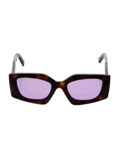 Pre-owned Prada Square Tinted Sunglasses In Brown