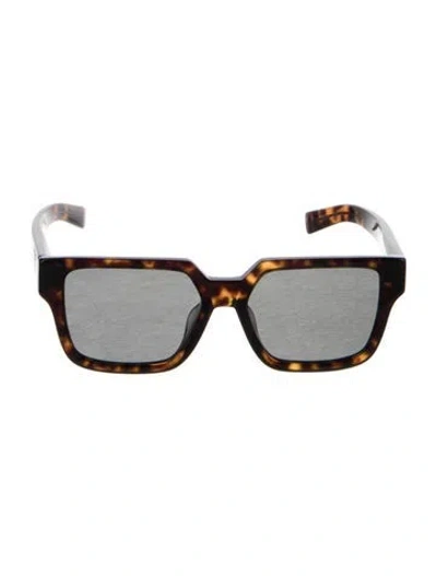 Pre-owned Prada Square Tinted Sunglasses In Brown