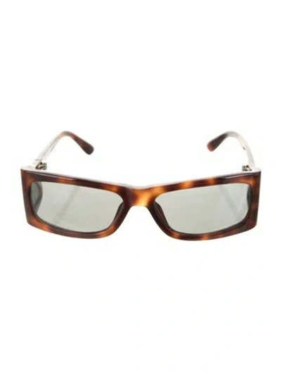 Pre-owned Prada Square Tinted Sunglasses In Brown