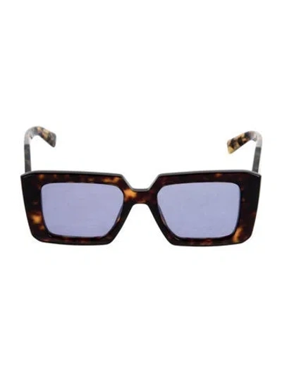 Pre-owned Prada Square Tinted Sunglasses In Brown