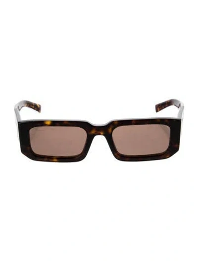Pre-owned Prada Square Tinted Sunglasses In Brown