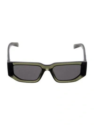 Pre-owned Prada Square Tinted Sunglasses In Clear/green