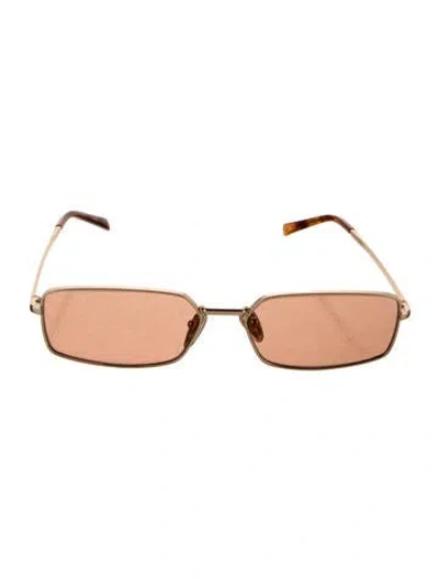 Pre-owned Prada Square Tinted Sunglasses In Gold