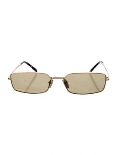 Pre-owned Prada Square Tinted Sunglasses In Gold