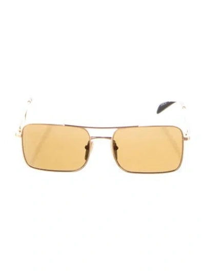 Pre-owned Prada Square Tinted Sunglasses In Gold
