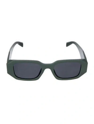 Pre-owned Prada Square Tinted Sunglasses In Green