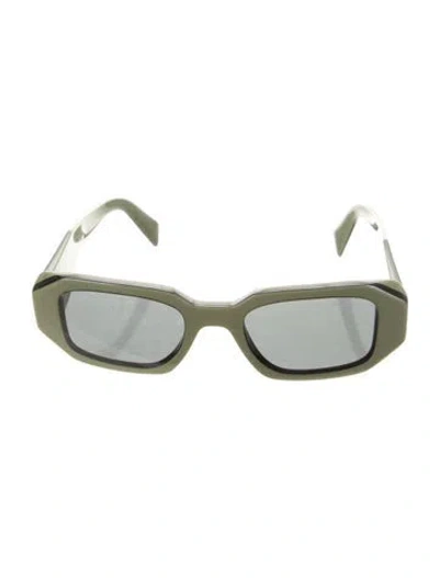 Pre-owned Prada Square Tinted Sunglasses In Green