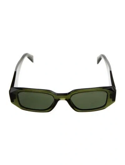 Pre-owned Prada Square Tinted Sunglasses In Green