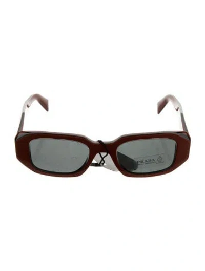 Pre-owned Prada Square Tinted Sunglasses W/ Tags In Orange