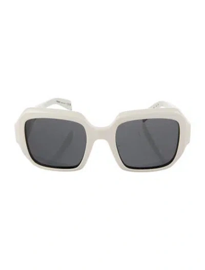 Pre-owned Prada Square Tinted Sunglasses In White