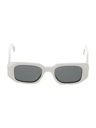 Pre-owned Prada Square Tinted Sunglasses In White