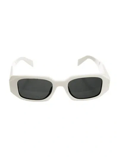 Pre-owned Prada Square Tinted Sunglasses In White