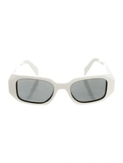 Pre-owned Prada Square Tinted Sunglasses In White