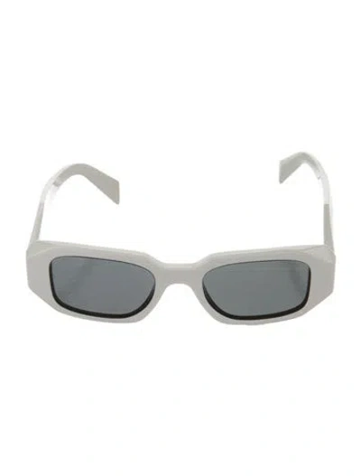 Pre-owned Prada Square Tinted Sunglasses In White