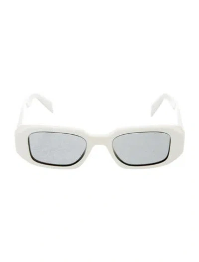 Pre-owned Prada Square Tinted Sunglasses In White