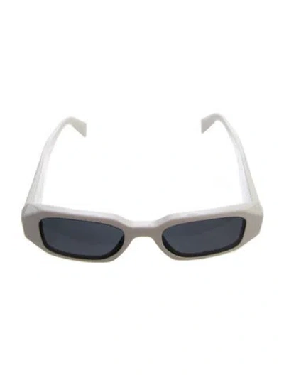 Pre-owned Prada Square Tinted Sunglasses In White