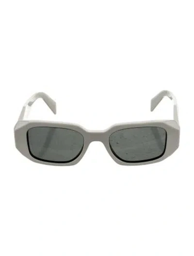 Pre-owned Prada Square Tinted Sunglasses In White
