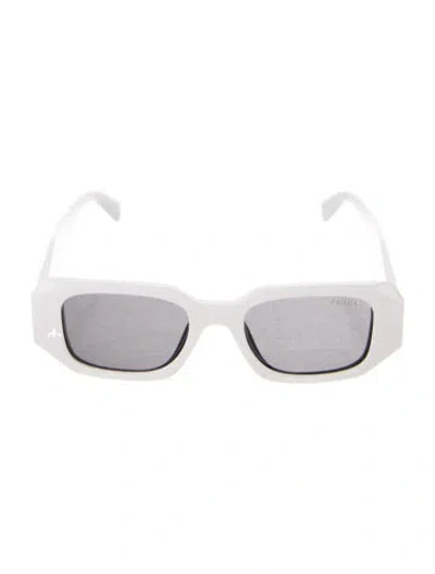 Pre-owned Prada Square Tinted Sunglasses In White