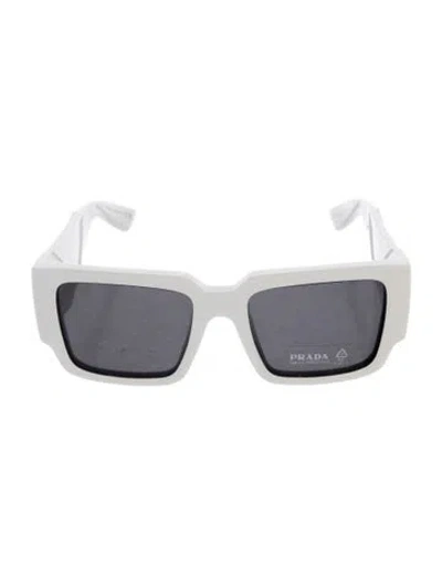 Pre-owned Prada Square Tinted Sunglasses In White