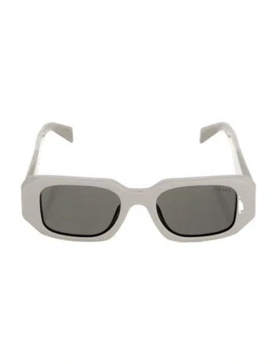 Pre-owned Prada Square Tinted Sunglasses In White