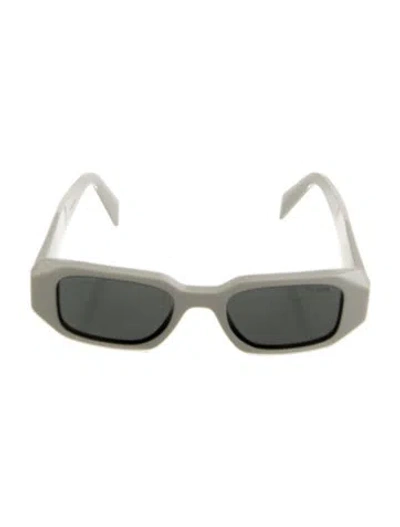 Pre-owned Prada Square Tinted Sunglasses In White