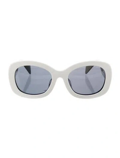 Pre-owned Prada Square Tinted Sunglasses In White
