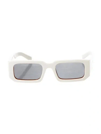 Pre-owned Prada Square Tinted Sunglasses In White