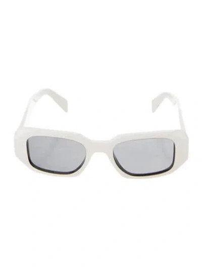Pre-owned Prada Square Tinted Sunglasses In White