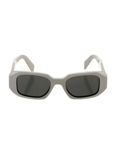 Pre-owned Prada Square Tinted Sunglasses In White