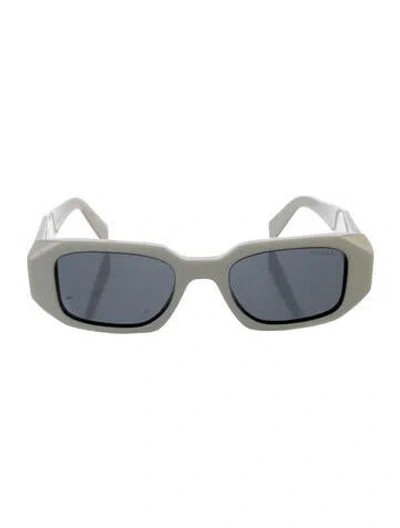 Pre-owned Prada Square Tinted Sunglasses In White