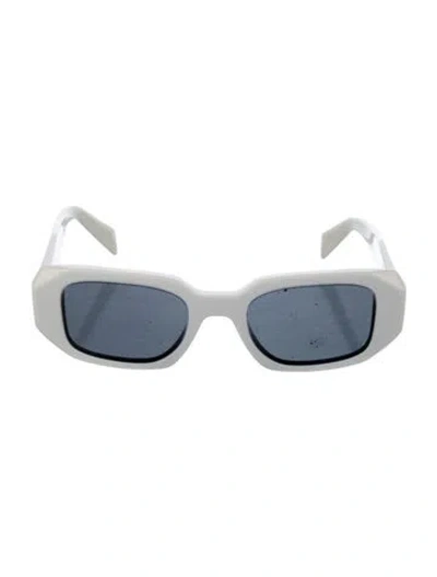 Pre-owned Prada Square Tinted Sunglasses In White