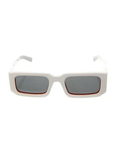 Pre-owned Prada Square Tinted Sunglasses In White