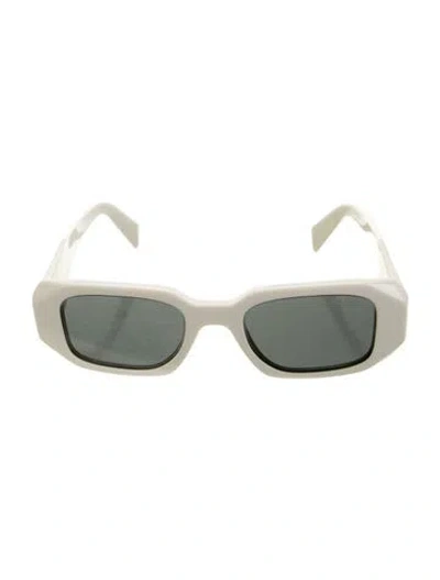 Pre-owned Prada Square Tinted Sunglasses In White