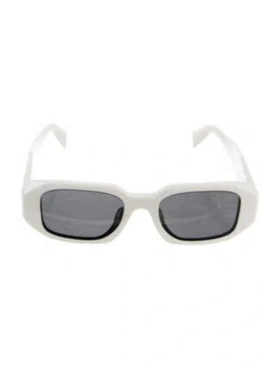 Pre-owned Prada Square Tinted Sunglasses In White