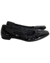 Prada Square-toe Patent Ballet Flat In Black