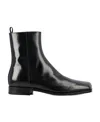 Prada Men's Jokoto Leather Zip Ankle Boots In Black