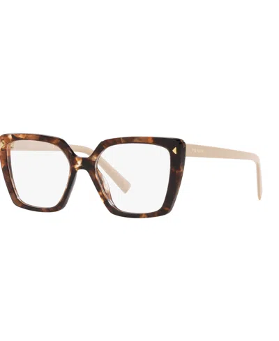 Prada Square Women's Eyeglasses, Pr 16zv In Caramel Tortoise