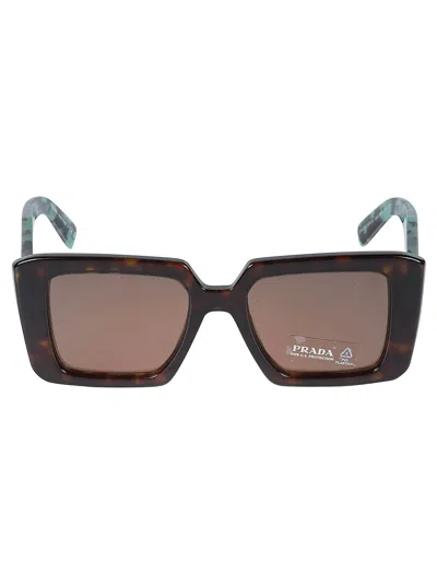 Prada Squared Frame Sunglasses In Brown