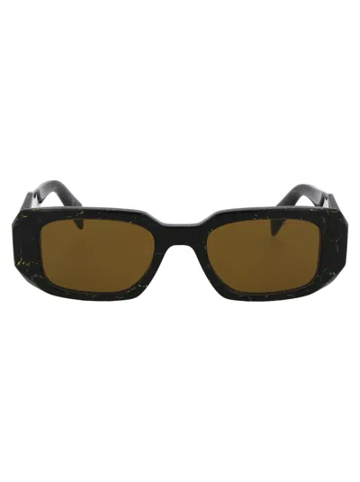 Prada Squared Sunglasses 0 Pr 17 Ws 19 D01 T In 19d01t Black/yellow Marble