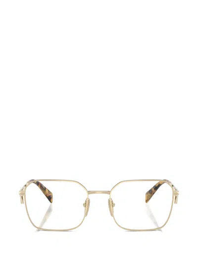 Prada Square-frame Glasses In Gold