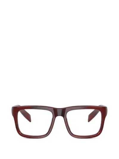 Prada Square-frame Glasses In Burgundy