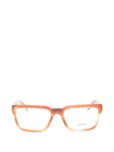 Prada Square-frame Glasses In Orange