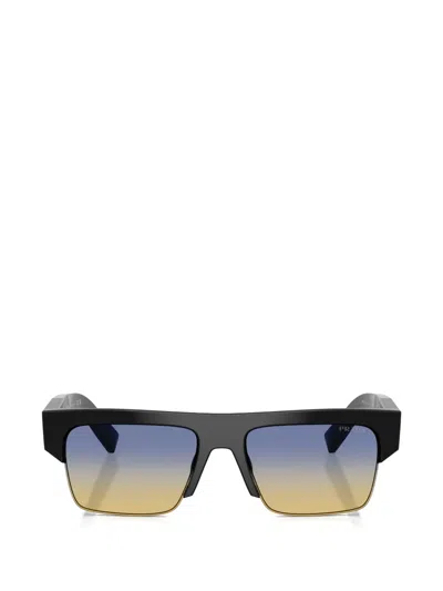 Prada Square-frame Gradient Sunglasses In Black
