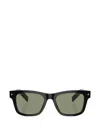 Prada 51mm Polarized Rectangular Sunglasses In Black