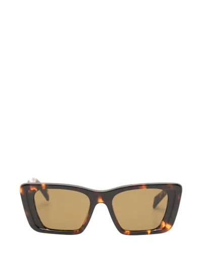 Pre-owned Prada Square-frame Sunglasses In Brown