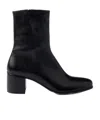 Prada Square-toe Ankle Boots In Black