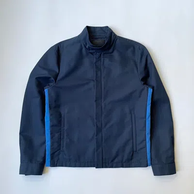 Pre-owned Prada S/s 12 Cotton Moto Jacket In Bleu