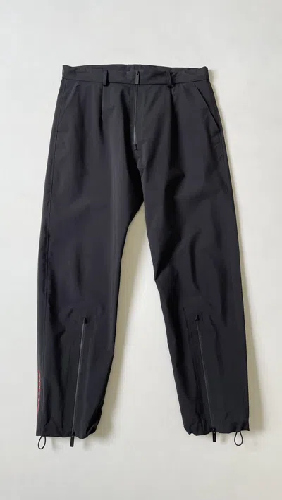 Pre-owned Prada S/s 19 ‘goretex' Black Tech Nylon Pants
