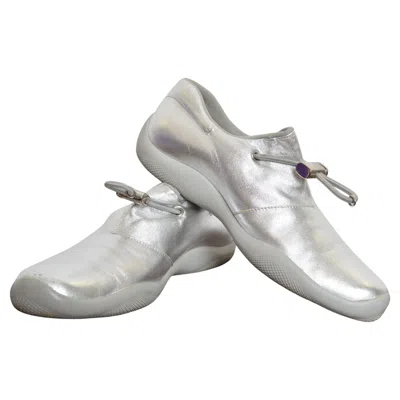Pre-owned Prada S/s 1999  Sport Futuristic Silver Leather Cups Metallic Trainers / Sneakers